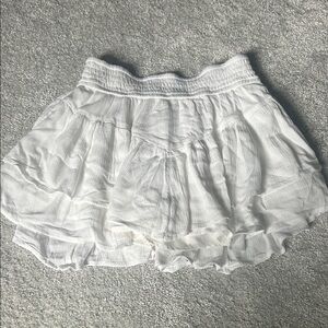 Hollister White Ruffled Skirt With Shorts Built in